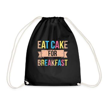 Mangez des gâteaux pour le petit-déjeuner pour les boulangers ou - Sac de sport léger - noir - Devant