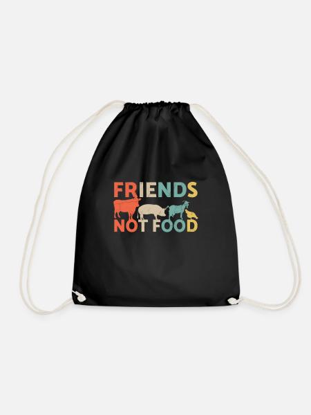 Friends Not Food Animal Rescue Animal Rights - Turnbeutel - Schwarz
