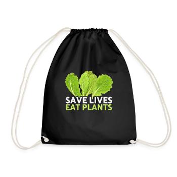 Sauver des vies Manger des plantes Sauvetage d’animaux Droits des animaux - Sac de sport léger - noir - Devant
