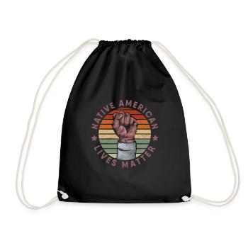 Native American Lives Matter Native American - Drawstring Bag - black - Front