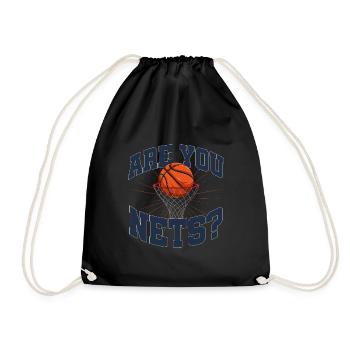 Are You Nets? Basketball Hoops Ball Life Dunk - Drawstring Bag - black - Front
