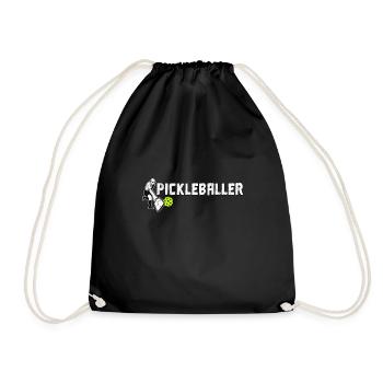 Pickleballer Pickleball Ace Paddle Dink Pickle - Drawstring Bag - black - Front