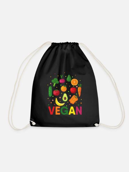 Vegan Plant Based Vegetarian Diet Veganism Veggies - Turnbeutel - Schwarz