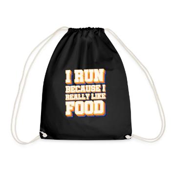 Je cours J’aime la nourriture Cross Country Running Xc - Sac de sport léger - noir - Devant