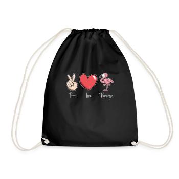 Paix amour flamants roses - Sac de sport léger - noir - Devant