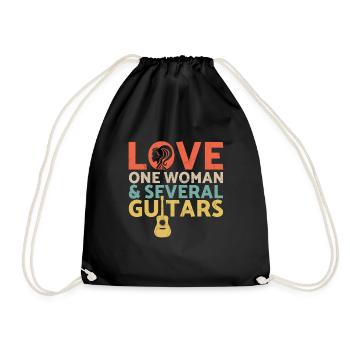 Guitar Bass Player Electric Guitar Acoustic Musicg - Turnbeutel - Schwarz - Vorne