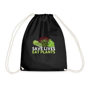Sauver des vies Manger des plantes Sauvetage d’animaux Droits des animaux - Sac de sport léger - noir - Devant
