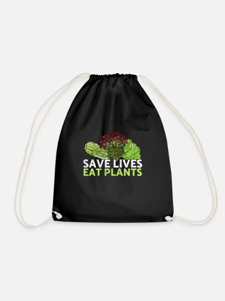 Save Lives Eat Plants Animal Rescue Animal Rights - Turnbeutel - Schwarz