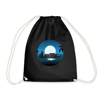 Feederschiff Mond - Turnbeutel - Schwarz - Vorne