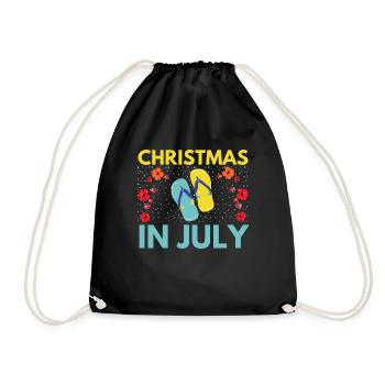 Christmas in July design for Christians and beach - Drawstring Bag - black - Front