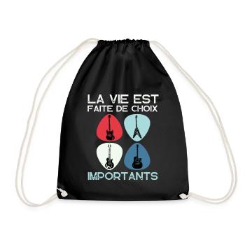 Guitariste humour guitare cadeau homme femme - Sac de sport léger - noir - Devant