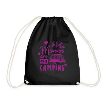 Camping Erinnerungen Wandershirt - Turnbeutel - Schwarz - Vorne