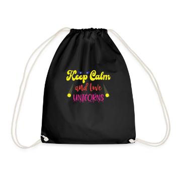 Restez calme et les licornes aiment la licorne - Sac de sport léger - noir - Devant