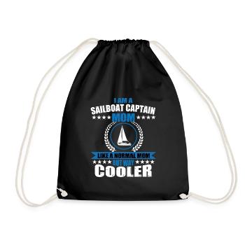 Funny sailboat captain-mother - Drawstring Bag - black - Front