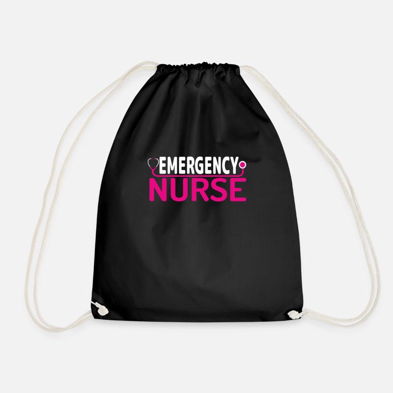 Emergency Nurse - Drawstring Bag - black