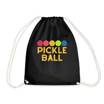 Pickleball design for Pickleball players or - Drawstring Bag - black - Front