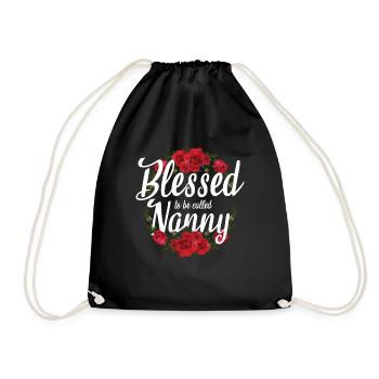 Blessed, Nanny For Grandmother Grandma Called To - Drawstring Bag - black - Front