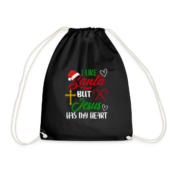 J’aime le Père Noël Jésus a mon cœur - Sac de sport léger - noir - Devant