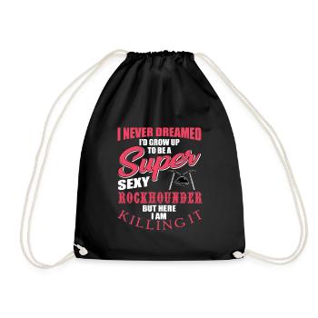 Funny Stone Collector Shirt - Drawstring Bag - black - Front