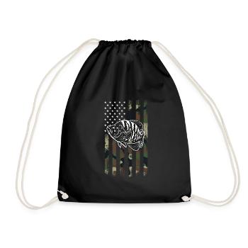 USA Flag Crappie Fish - Drawstring Bag - black - Front