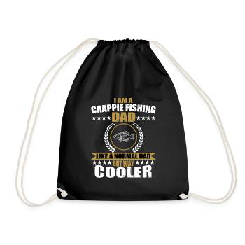 Funny Crappie Angler Papa - Drawstring Bag - black - Front