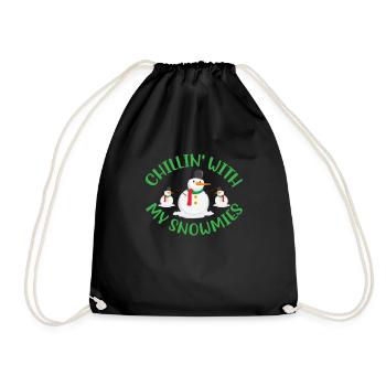 Chillin' with my Snowmies Norwegian patterns - Drawstring Bag - black - Front