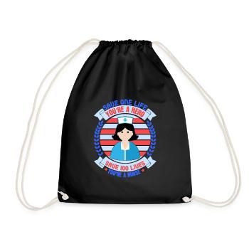 KRANKENSCHWESTER Hero Nurse - Drawstring Bag - black - Front