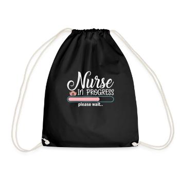 Nurse in work - Drawstring Bag - black - Front
