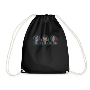 Crème glacée Peace Love pour les fans de bonbons surgelés - Sac de sport léger - noir - Devant