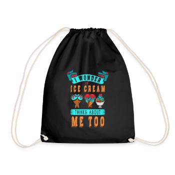 Je me demande si Ice Cream for Frozen et moi - Sac de sport léger - noir - Devant