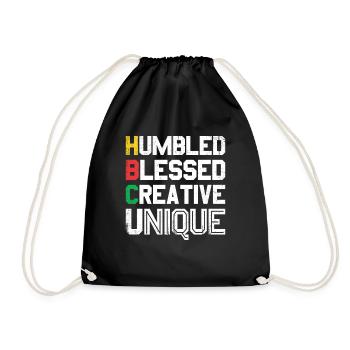 Humbled Blessed Creative Unique For Pride African - Drawstring Bag - black - Front