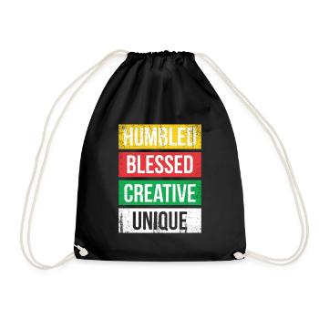 Humbled Blessed Creative Unique For Pride African - Drawstring Bag - black - Front