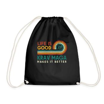 Life Is Good Krav Maga Makes It Better - Drawstring Bag - black - Front