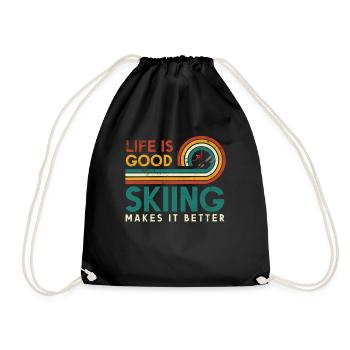 La vie est bonne le ski en fait un meilleur design - Sac de sport léger - noir - Devant