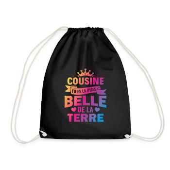 cousine tu es la plus belle de la terre - Sac de sport léger - noir - Devant