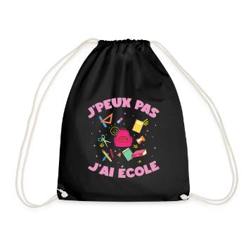 J'peux pas j'ai école rentrée scolaire sac à dos - Sac de sport léger - noir - Devant