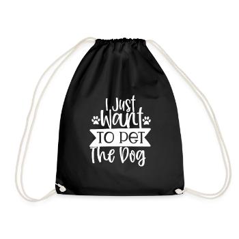 Employed as a dog mom - Drawstring Bag - black - Front