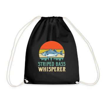 Striped Perch Whisperer - Drawstring Bag - black - Front