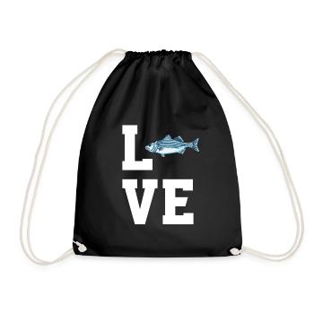 Dear Striped Perch - Drawstring Bag - black - Front