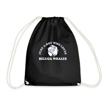 Only A Boy Who Loves Beluga Whales - Drawstring Bag - black - Front