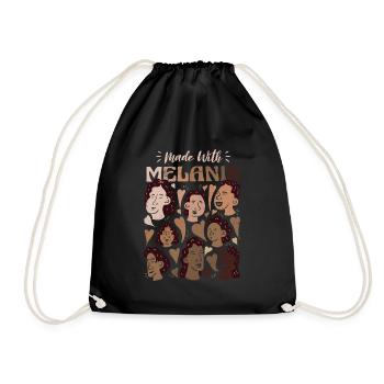 Made With Melanin For Proud African Americans - Drawstring Bag - black - Front