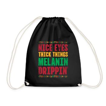 Beaux yeux Choses épaisses Melanine Drippin Pour La Fierté - Sac de sport léger - noir - Devant
