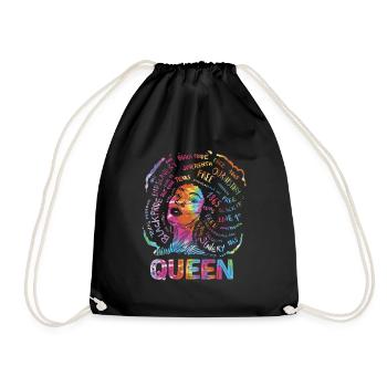 Queen For Pride Black African American Woman - Drawstring Bag - black - Front