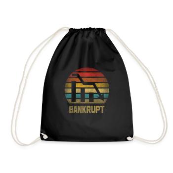 Bankrupt Banker Finance Money Graph Retro Vintage - Turnbeutel - Schwarz - Vorne