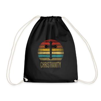 Cross Christianity God Jesus OMG Saviour Sunset - Drawstring Bag - black - Front