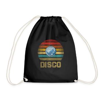 Disco Dance Party Rave Retro Vintage Sunset - Drawstring Bag - black - Front