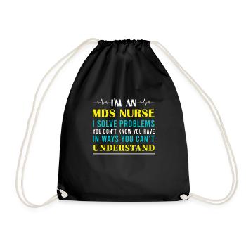 MDS Nurse - Drawstring Bag - black - Front