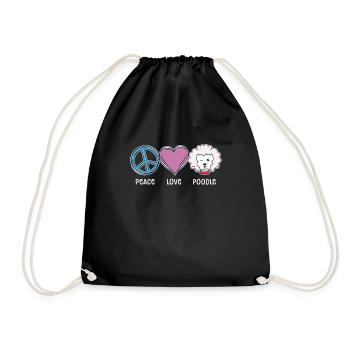 Paix Amour Caniche Amoureux des chiens - Sac de sport léger - noir - Devant
