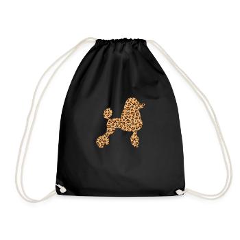 Mignon Lepard-peau-caniche-chien-amoureux - Sac de sport léger - noir - Devant