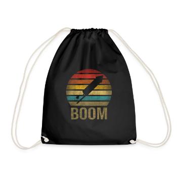 Fireworks Boom Rocket Going Up Launch Retro - Turnbeutel - Schwarz - Vorne